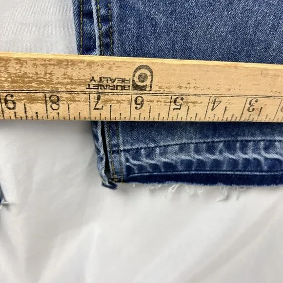 Anthropologie EVIDNT Slim Lamia Jeans Womens 26 Blue Split Ankle Expose Zip Fly - Picture 9 of 11